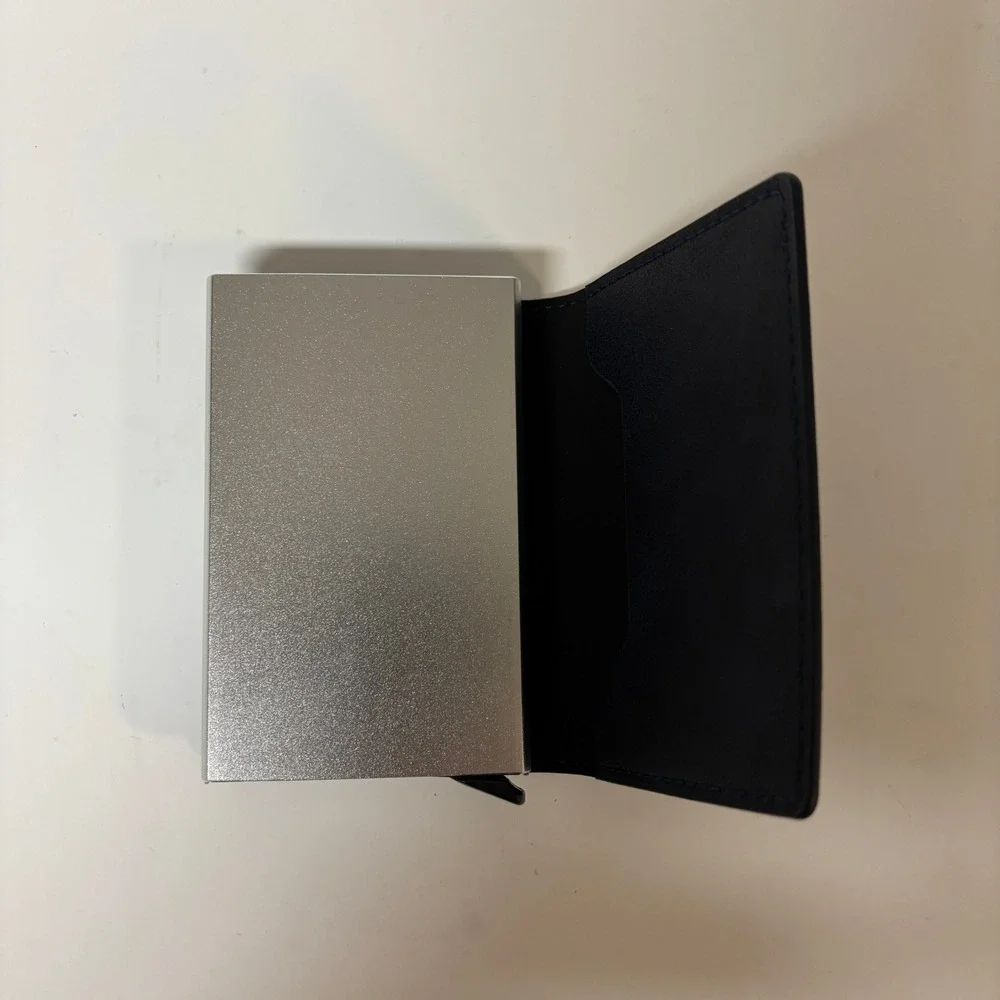 SIMPL Toggl Navy Blue Leather Pop Up Card Holder Minimalist Wallet
